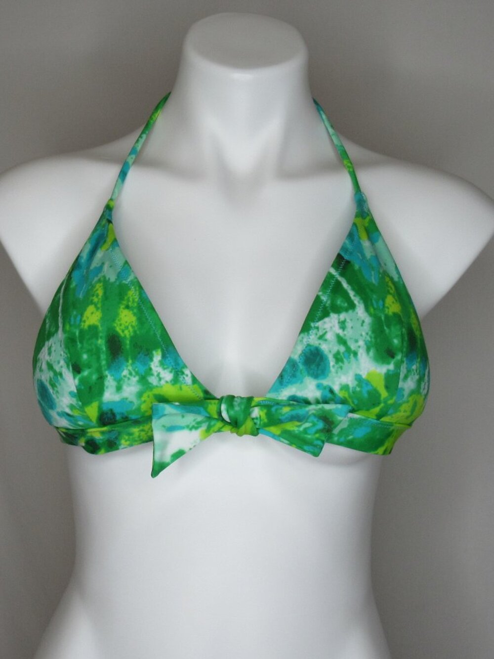 Victoria's Secret Green Tie Dye Bikini Top Triangle Halter Women's M Medium